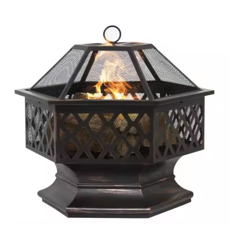 HexaForge Bronze Steel Fire Pit