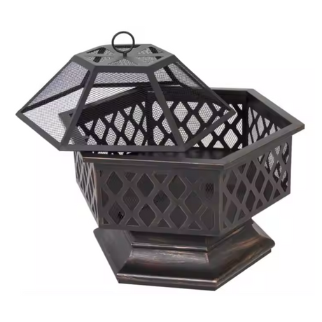HexaForge Bronze Steel Fire Pit