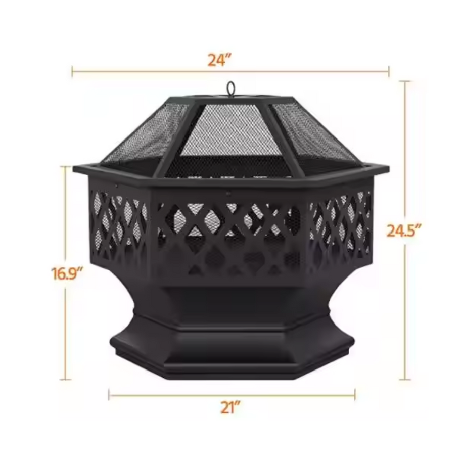 HexaForge Bronze Steel Fire Pit