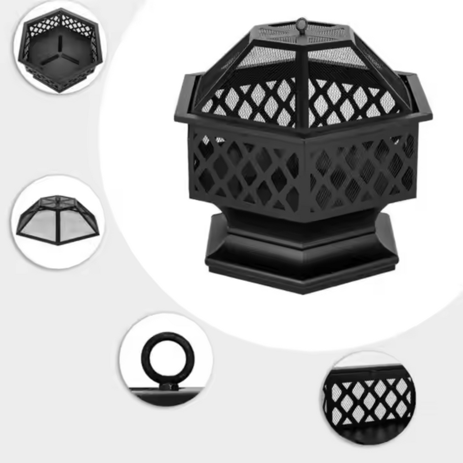 HexaForge Bronze Steel Fire Pit
