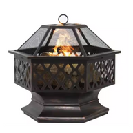 HexaForge Bronze Steel Fire Pit